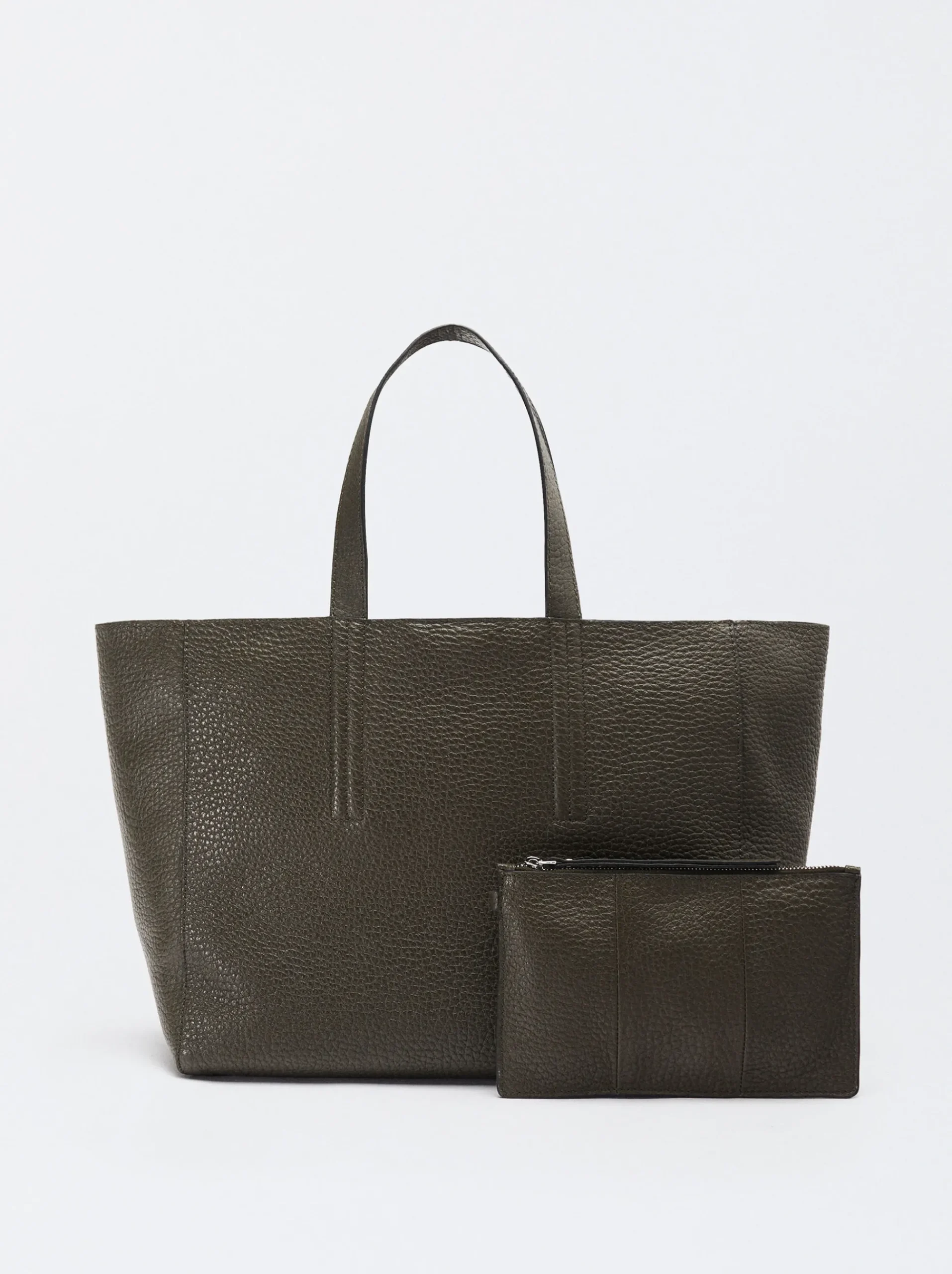 PARFOIS Basics|Set Ohrringen>Shopper-Tasche Aus Leder Khaki