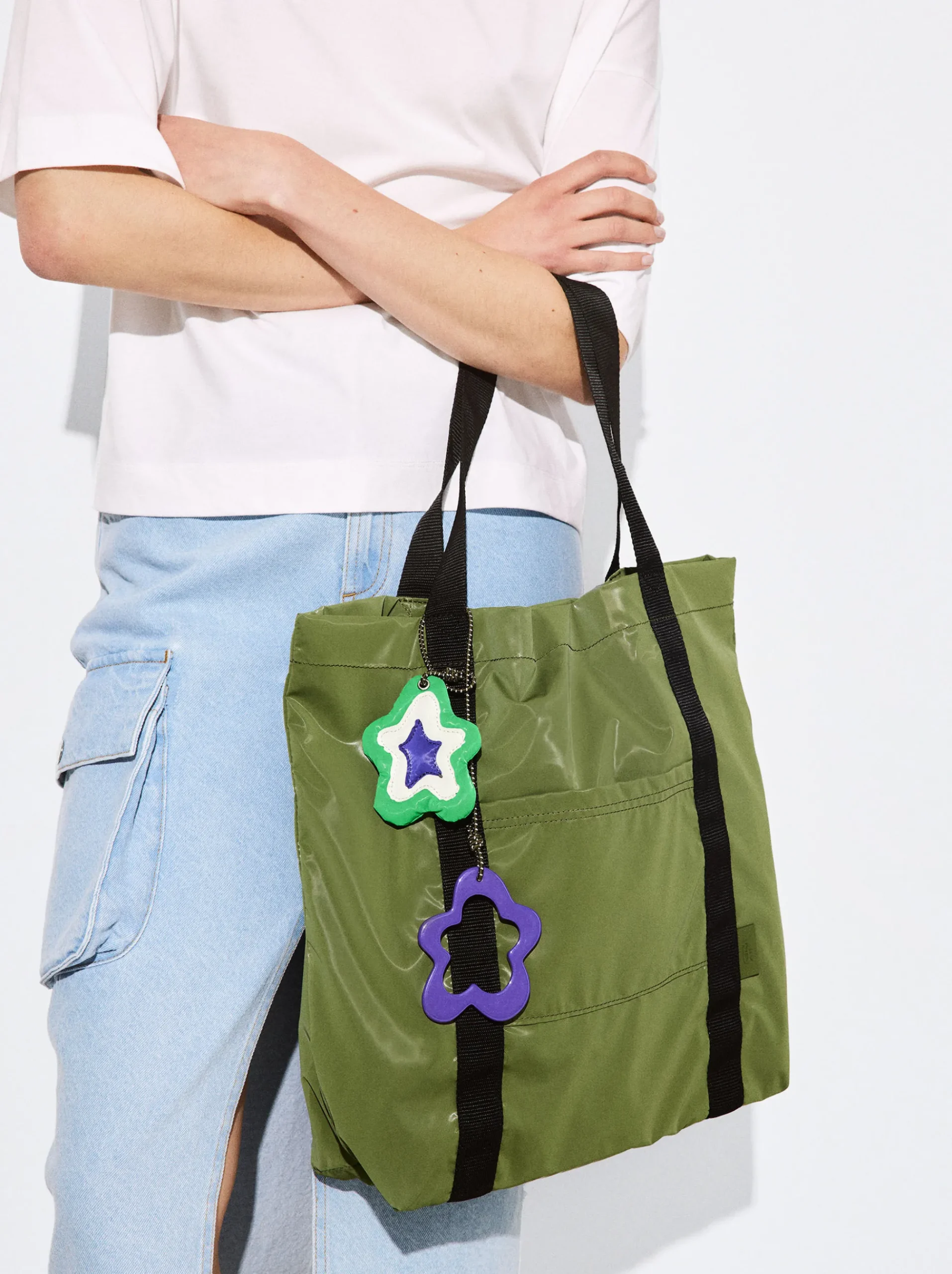 PARFOIS Grosse Taschen|Aktentaschen>Shoppingtasche Mit Anhänger Khaki
