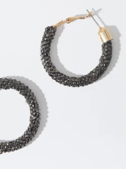 PARFOIS Armbänder>Silberfarbene Kreolen Schwarz