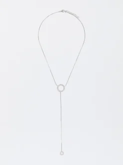 PARFOIS Lange Ohrringe|Premium>farbener Halskette Mit Zirkonen Silber