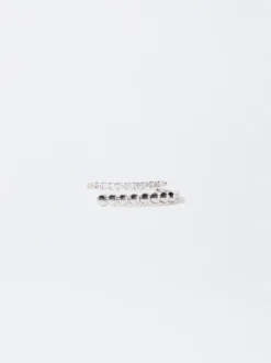 PARFOIS Raffinierter Modeschmuck|Lange Ohrringe>farbener Ring Mit Zirkonen Silber