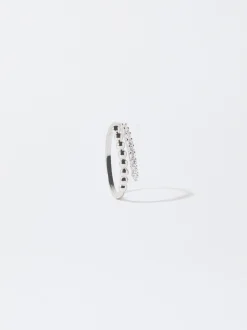 PARFOIS Raffinierter Modeschmuck|Lange Ohrringe>farbener Ring Mit Zirkonen Silber