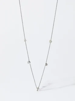PARFOIS Raffinierter Modeschmuck|Kurze Ohrringe>ne Halskette Mit Charms Silber
