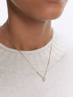 PARFOIS Raffinierter Modeschmuck|Ringe>Silberne Halskette Mit Kreuz Und Zirkonia Golden