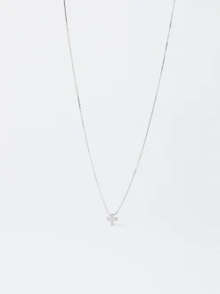 PARFOIS Raffinierter Modeschmuck|Kurze Ohrringe>ne Halskette Mit Zirkoniasteinen Und Kreuz Silber