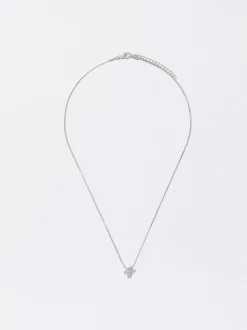 PARFOIS Raffinierter Modeschmuck|Kurze Ohrringe>ne Halskette Mit Zirkoniasteinen Und Kreuz Silber