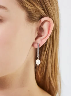 PARFOIS Raffinierter Modeschmuck|Ringe>ne Ohrringe Mit Kunstperle Silber