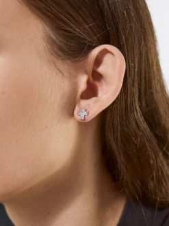 PARFOIS Lange Ohrringe|Trend Collection>ne Ohrringe Mit Zirkoniasteinen Und Kreuz Silber