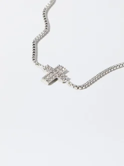 PARFOIS Stiefel Und Stiefeletten>nes Armband Mit Zirkoniasteinen Und Kreuz Silber