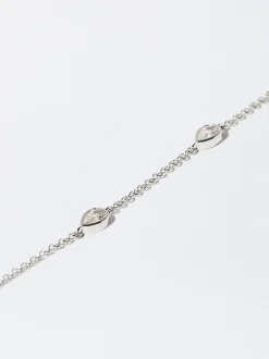 PARFOIS Raffinierter Modeschmuck|Lange Ohrringe>nes Armband Mit Zirkoniasteinen Und Tropfen Silber