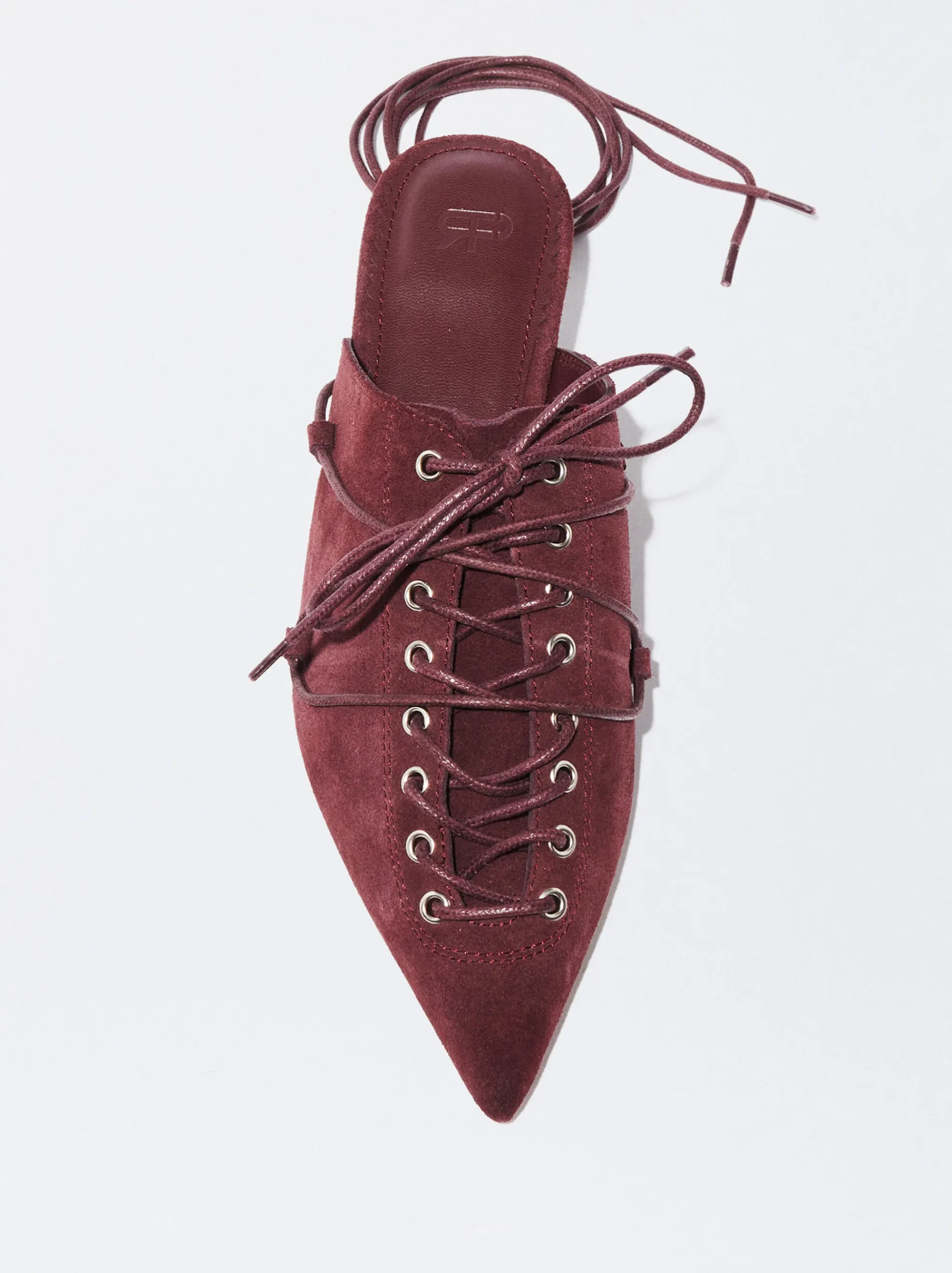 PARFOIS Raffinierter Modeschmuck|Lange Ohrringe>Slingback-Schuhe Aus Leder Mit Schnürung Bordeaux