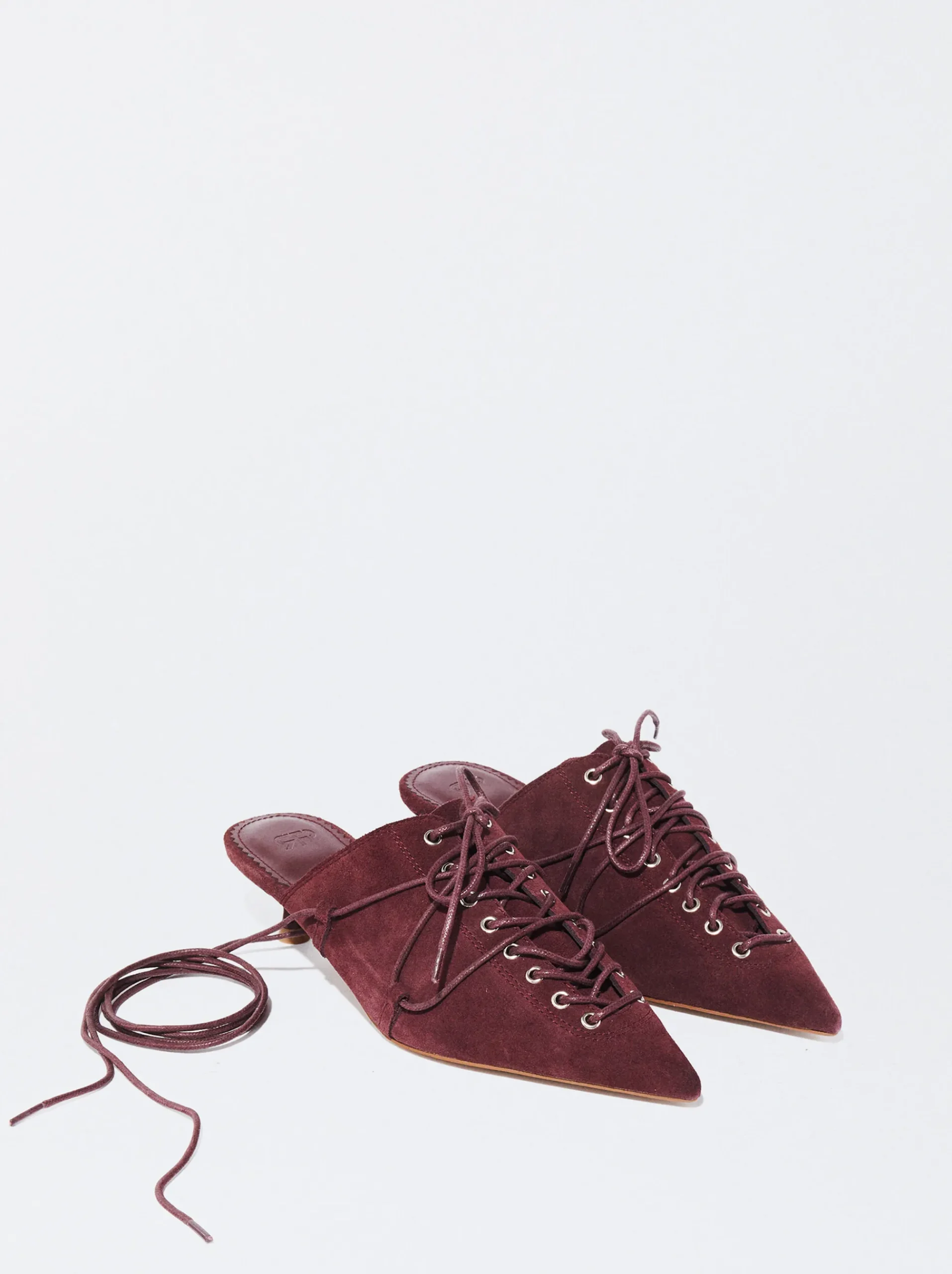 PARFOIS Raffinierter Modeschmuck|Lange Ohrringe>Slingback-Schuhe Aus Leder Mit Schnürung Bordeaux