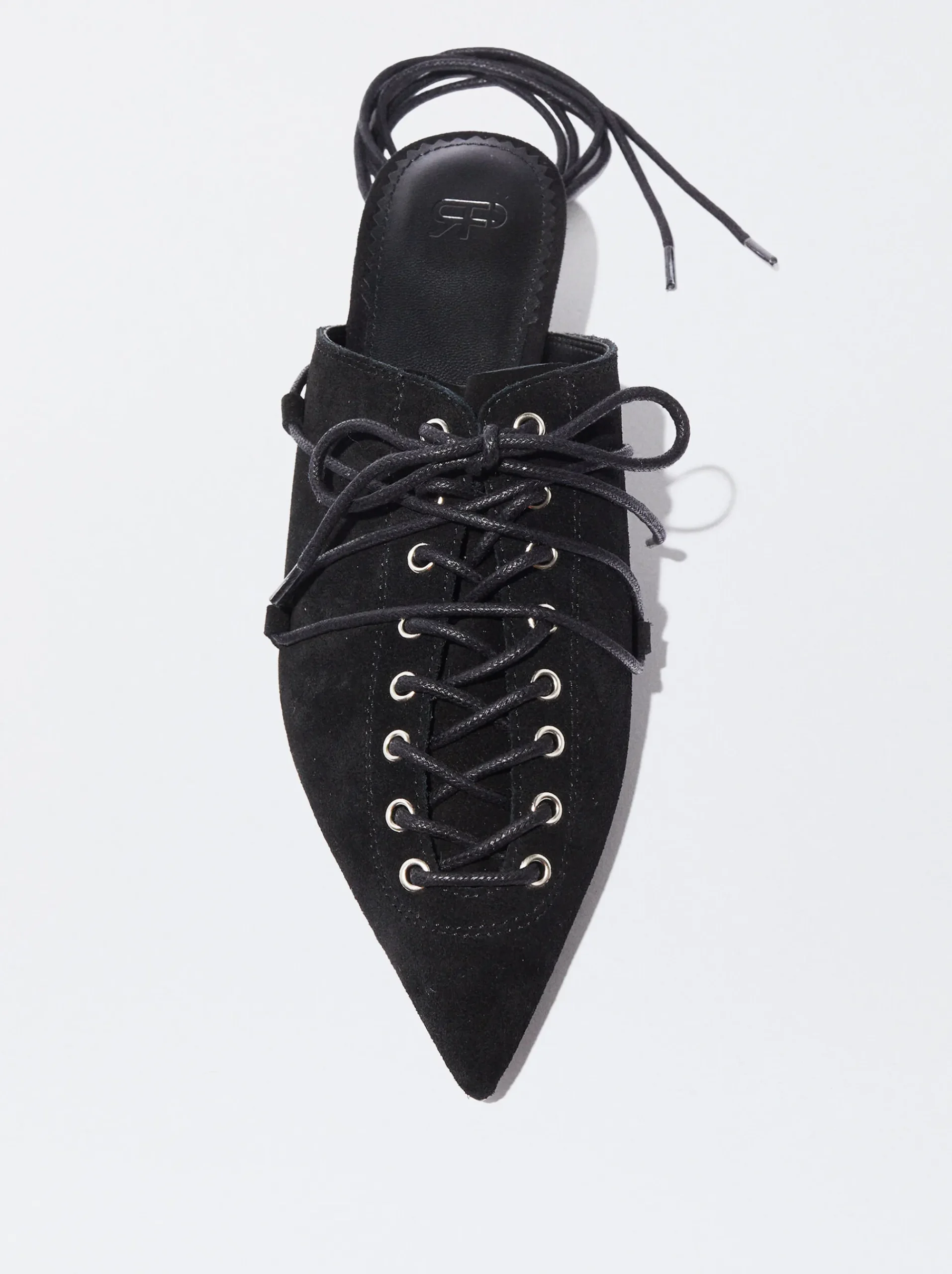PARFOIS Raffinierter Modeschmuck|Kurze Ohrringe>Slingback-Schuhe Aus Leder Mit Schnürung Schwarz