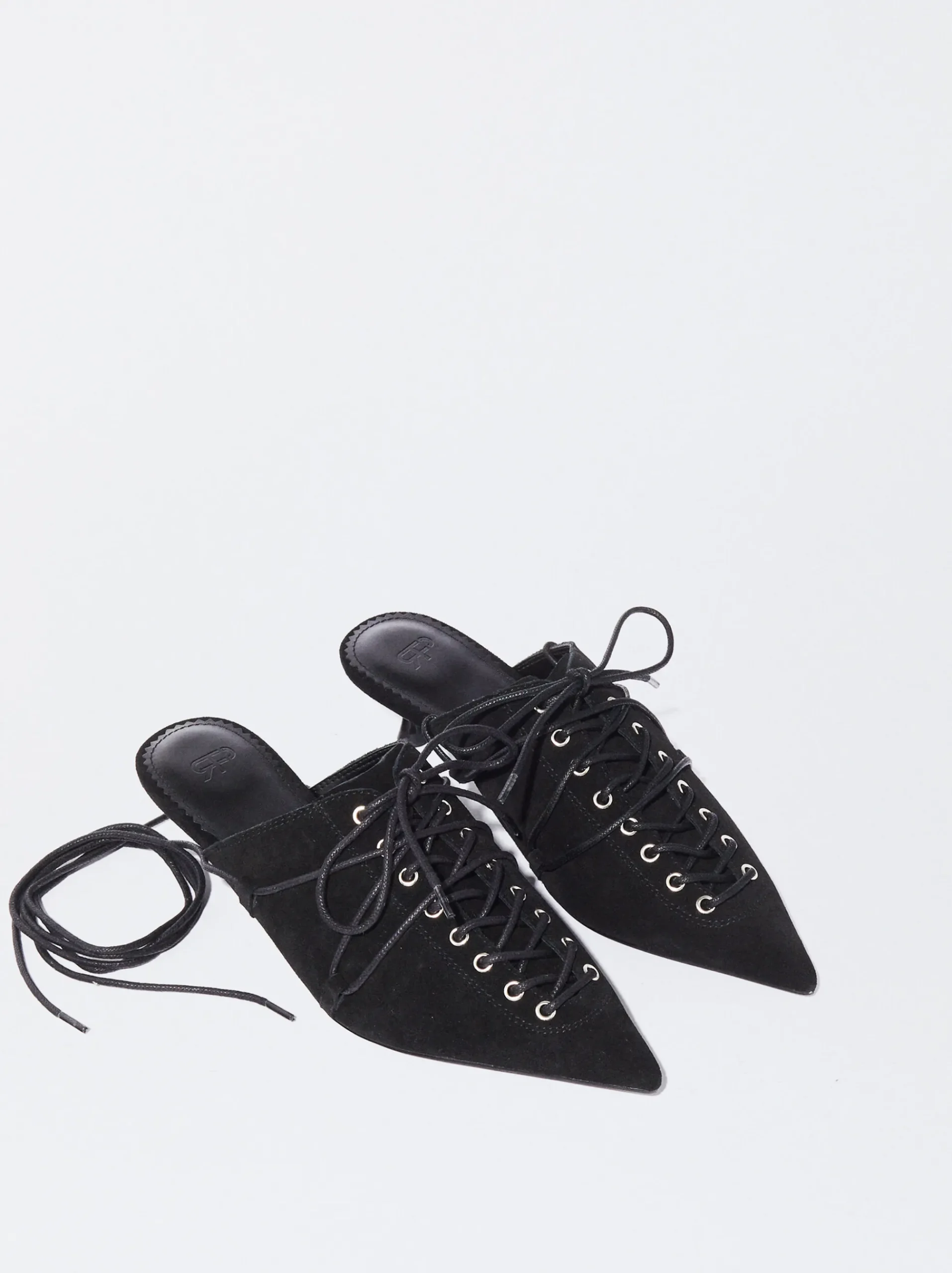 PARFOIS Raffinierter Modeschmuck|Kurze Ohrringe>Slingback-Schuhe Aus Leder Mit Schnürung Schwarz