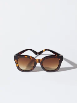 PARFOIS Kunststoff Sonnenbrille|Cat-Eye Sonnenbrille>Sonnenbrille In Schildpattoptik Braun