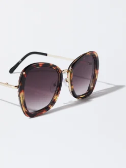 PARFOIS Kunststoff Sonnenbrille|Ovalem Sonnenbrille>Sonnenbrille In Schildpattoptik Braun