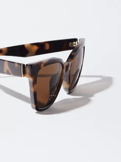 PARFOIS Kunststoff Sonnenbrille|Runde Sonnenbrille>Sonnenbrille In Schildpattoptik Braun