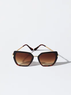 PARFOIS Schreibwaren NEW>Sonnenbrille Mit Metallgestell Braun
