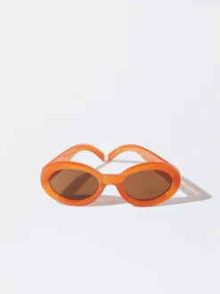 PARFOIS Kunststoff Sonnenbrille|Quadratische Sonnenbrille>Sonnenbrille Mit Ovalem Rahmen Orange