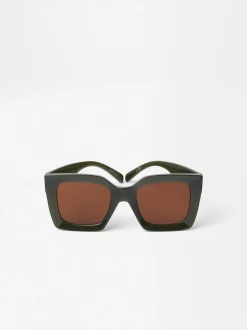 PARFOIS Kunststoff Sonnenbrille>Sonnenbrille Mit Viereckigem Gestell Gr&uuml;n