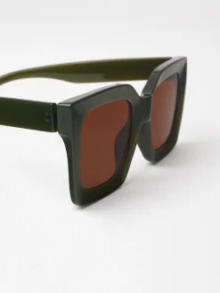 PARFOIS Kunststoff Sonnenbrille>Sonnenbrille Mit Viereckigem Gestell Gr&uuml;n