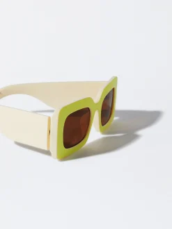 PARFOIS Kunststoff Sonnenbrille|Quadratische Sonnenbrille>Sonnenbrille Mit Viereckigem Gestell Gelb