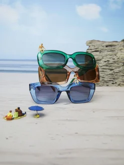 PARFOIS Kunststoff Sonnenbrille|Quadratische Sonnenbrille>Sonnenbrille Mit Viereckigem Gestell Grün