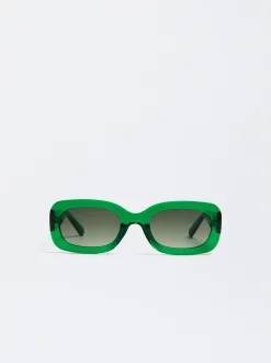 PARFOIS Kunststoff Sonnenbrille|Quadratische Sonnenbrille>Sonnenbrille Mit Viereckigem Gestell Gr&uuml;n