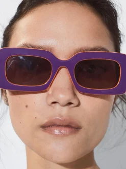 PARFOIS Kunststoff Sonnenbrille|Quadratische Sonnenbrille>Sonnenbrille Mit Viereckigem Gestell Mehrfarbig