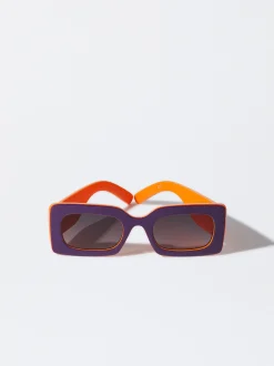 PARFOIS Kunststoff Sonnenbrille|Quadratische Sonnenbrille>Sonnenbrille Mit Viereckigem Gestell Mehrfarbig