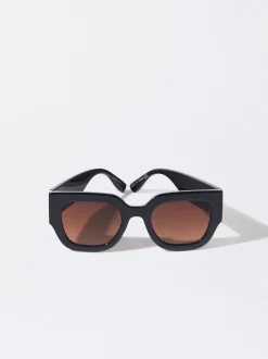 PARFOIS Klammer|Basics>Sonnenbrille Mit Viereckigem Gestell Schwarz