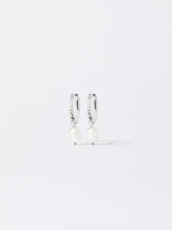 PARFOIS Basics|Kurze Ohrringe>Stahlohrringe Mit Perle Silber