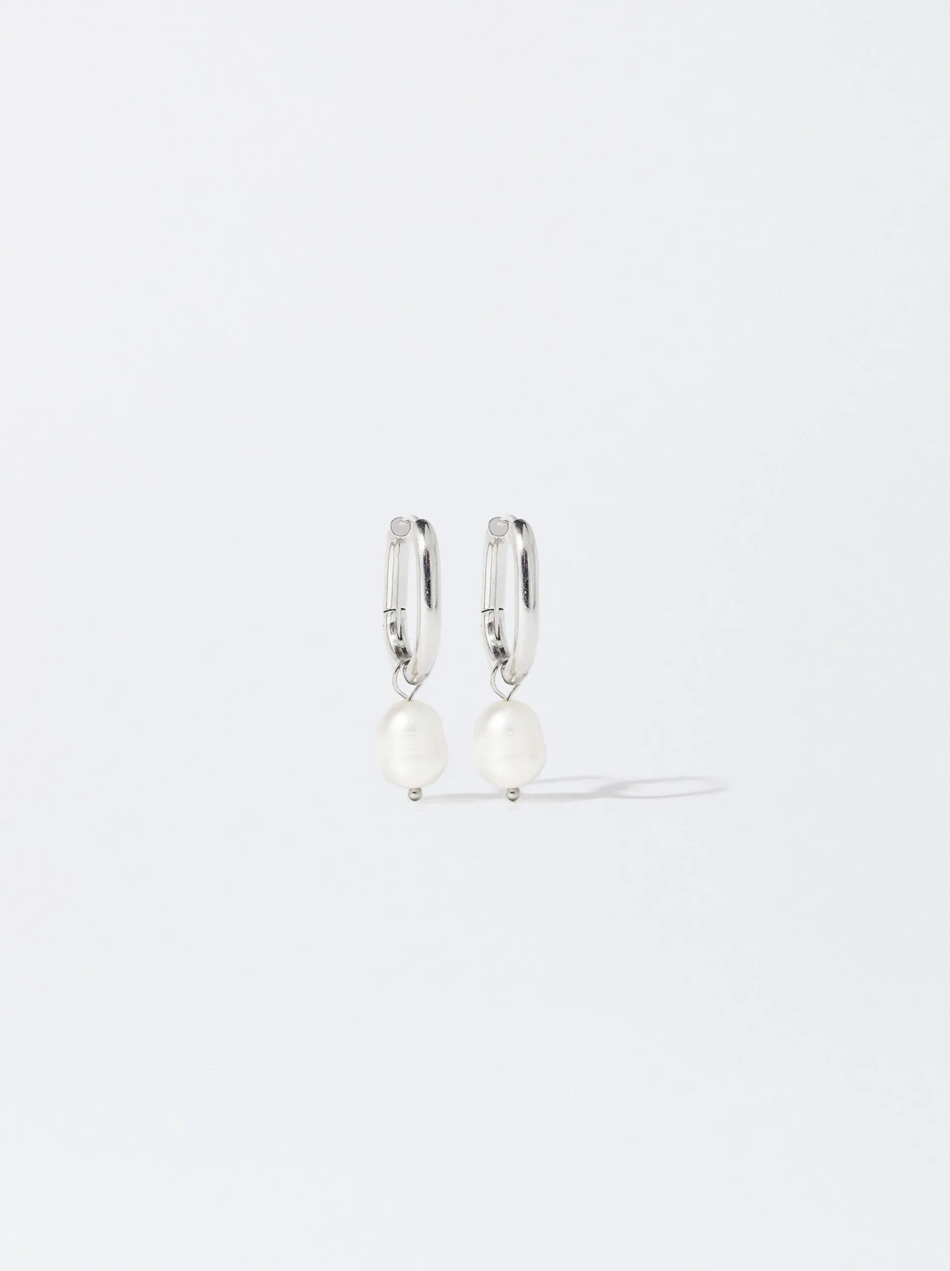 PARFOIS Basics|Kurze Ohrringe>Stahlohrringe Mit Perle Silber