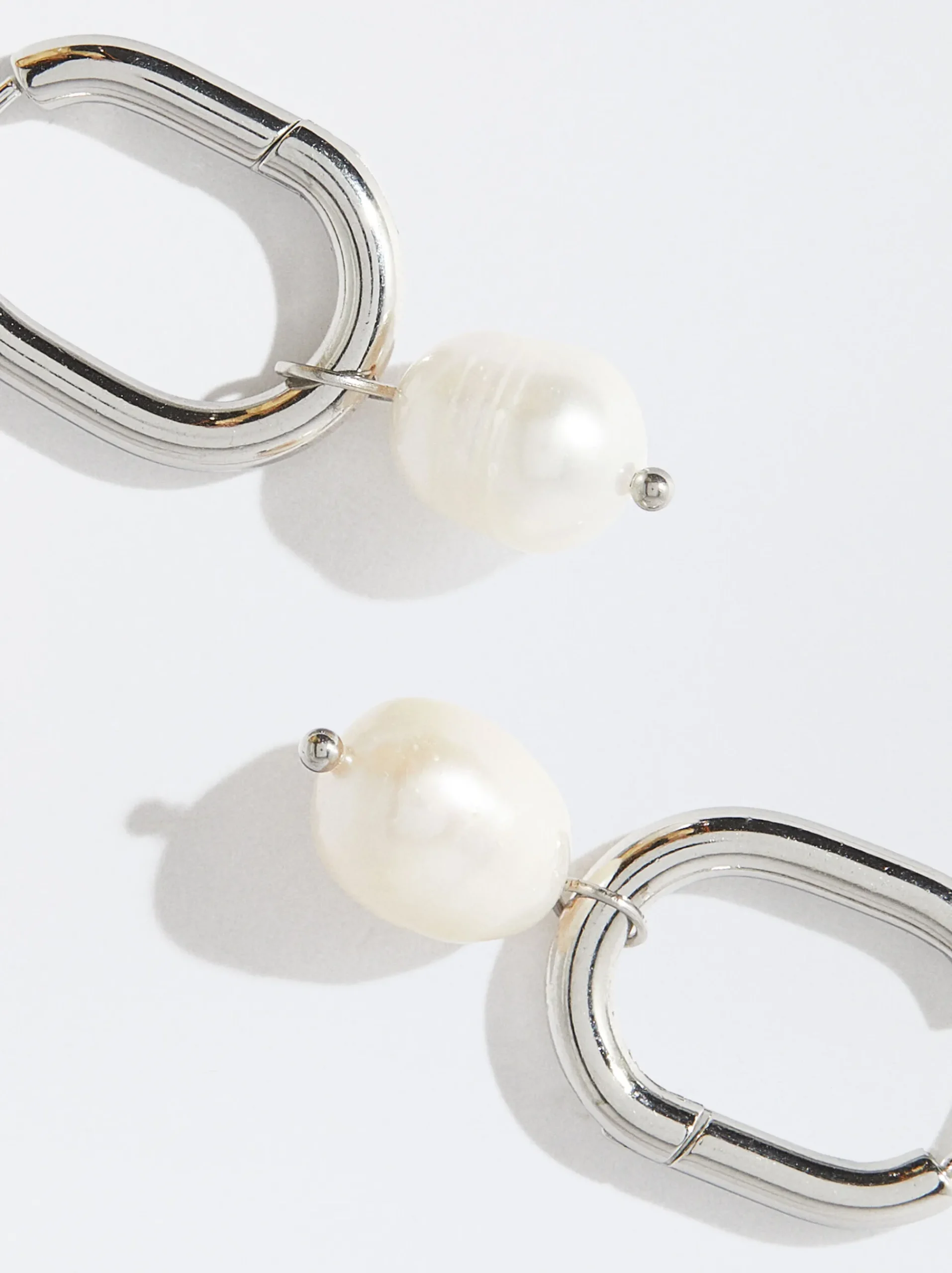 PARFOIS Basics|Kurze Ohrringe>Stahlohrringe Mit Perle Silber