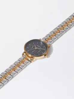 PARFOIS Kartenetuis>Stahluhr Mit Zweifarbigem Armband Mehrfarbig