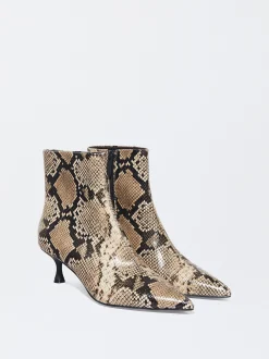 PARFOIS Lange Ohrringe|Trend Collection>Stiefeletten Mit Kitten-Heel-Absatz Und Animal-Print Beige