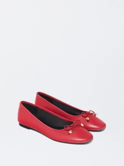 PARFOIS Raffinierter Modeschmuck|Ringe>Strick-Ballerinas Mit Zierschleife Rot