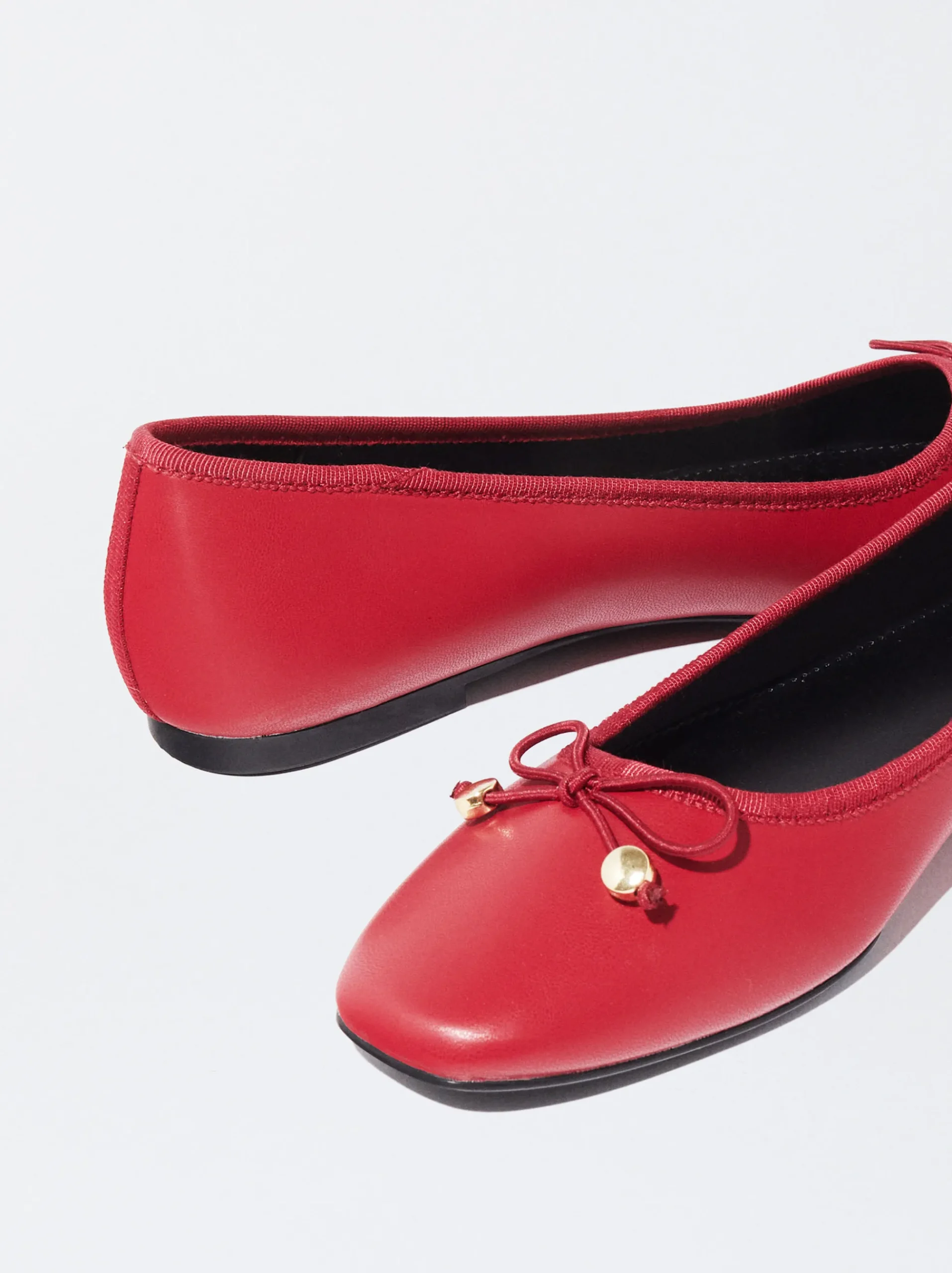 PARFOIS Raffinierter Modeschmuck|Ringe>Strick-Ballerinas Mit Zierschleife Rot