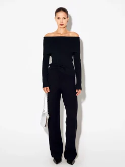 PARFOIS Lange Halsketten>Strickhose Mit Elastischer Taille Schwarz