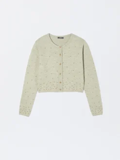 PARFOIS Hosen>Strickjacke Mit Applikationen Gr&uuml;n