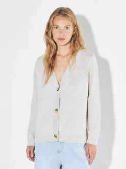 PARFOIS Lange Halsketten>Strickjacke Mit Kn&ouml;pfen Beige