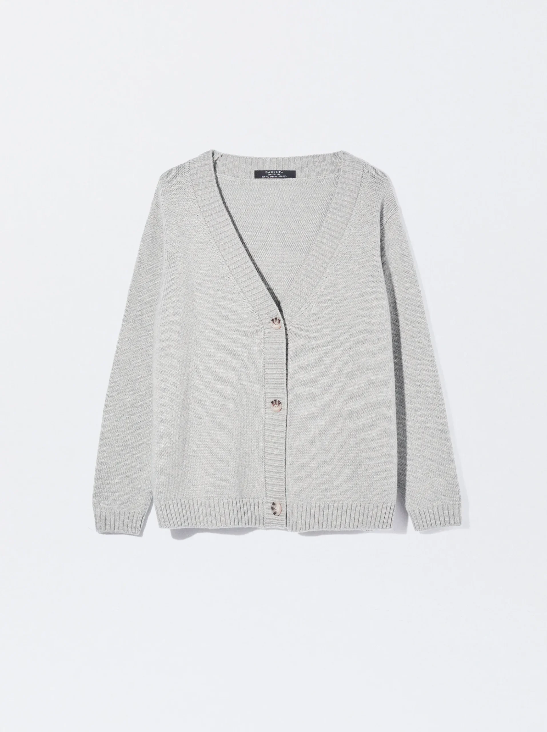 PARFOIS Lange Halsketten>Strickjacke Mit Knöpfen Grau