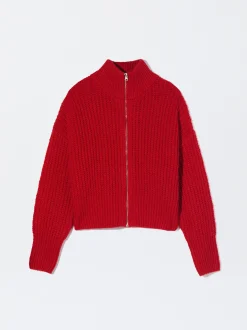 PARFOIS Kleider>Strickjacke Mit Rei&szlig;verschluss Rot