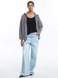 PARFOIS Kleider>Strickjacke Mit Strasssteinen Grau