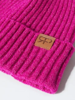 PARFOIS Rosagoldfarbene Uhr>Strickm&uuml;tze Fuchsia