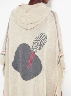 PARFOIS Kleider>Strickponcho Mit Kapuze Beige