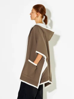 PARFOIS Tops und Shirts>Strick-Poncho Mit Kapuze Kamel
