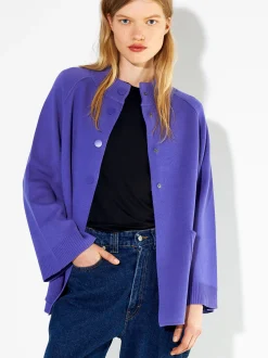 PARFOIS Lange Halsketten>Strickponcho Mit Rundhalsausschnitt Violett