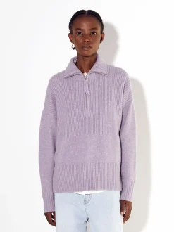 PARFOIS Strick|Pullover Und Jacke>Strickpullover Mit Hohem Kragen Lila