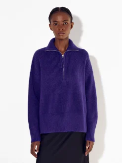 PARFOIS Strick|Tops und Shirts>Strickpullover Mit Hohem Kragen Blau